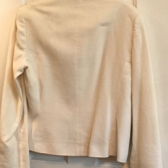 White Cotton Woven Lined Jacket - Size 4 - Picture 4 of 7